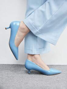 CUCCOO BIZCHIC Women's Fashion Black Comfortable Pointed Toe Kitten Heel Slip-On Shoes, Suitable For Commuting, Dates, Parties And Vacations For Vibe And Spring Shoes Spring Break Easter Spring Shoes - Royal Blue - View 5