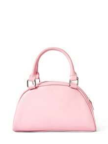 HARRY POTTER X SHEIN 时尚黄色卡通图案手提包波士顿包，休闲校园街头风 - 淺粉色 - 查看 3