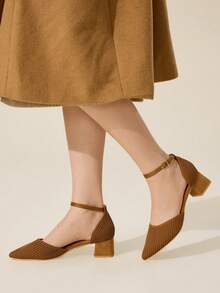 CUCCOO BASICS 女士尖头搭扣设计日常百搭时尚高跟鞋