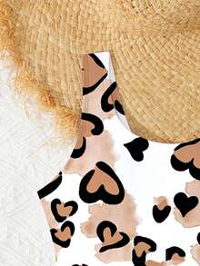 Girls' Leopard Heart Print One-Piece Swimsuit, 8-12 Years Old, Sweet & Cute Tween GirlsSwimwear For Swimming, Beach, Spa Leopard Print Swimsuit Kids Leopard Bathing Suit Tween Leopard Swimsuit Animal Print Bathing Suit Tween Girl Swimsuit Animal Print Swimsuit Tweens Swimsuit Girls Bathing Suit Heart Print Swimsuit Tween Dalmatian Swimsuit Cheetah Print Swimsuit Kids - Multicolor - View 7