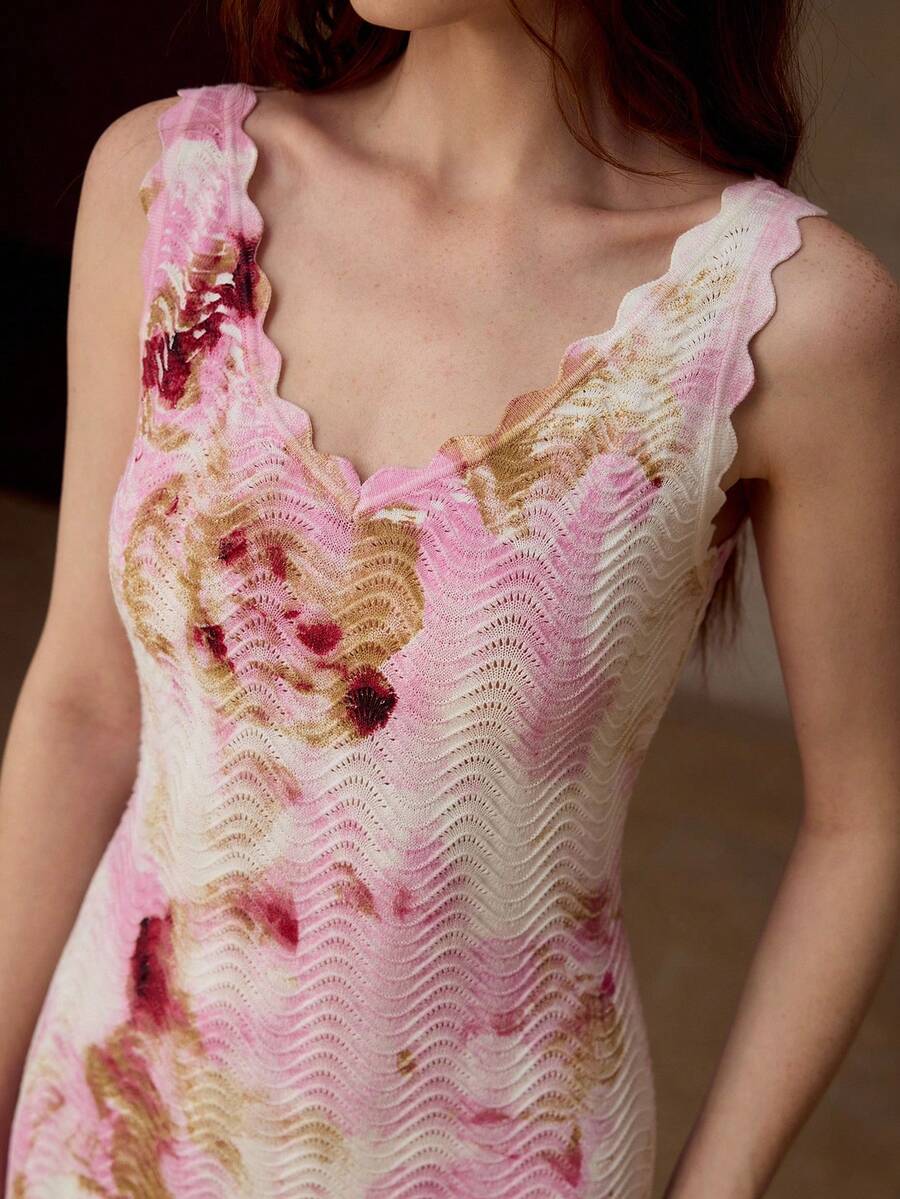 MOTF PREMIUM TEXTURED KNIT PRINT ELEGANT DRESS - Multicolor - View 2