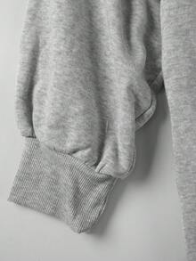 INAWLY Plus Size Women Casual Dropped Shoulder Long Sleeve Zip-Up Loose Sweatshirt - Multicolor - View 6