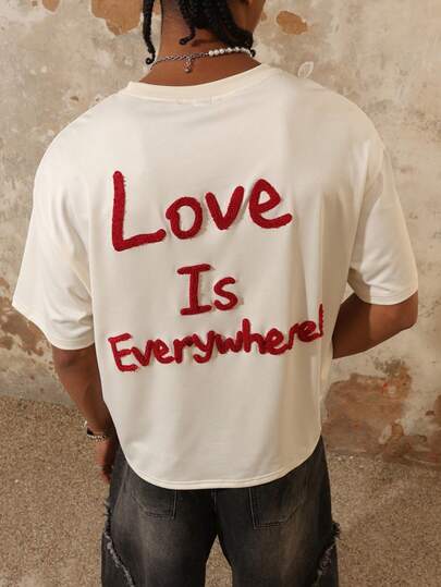 PAVTROS Men's Contrast Color Letter Print Round Neck Short Sleeve T-Shirt Beige Graphic T Shirt Mens Boxy T-Shirt Men Tshirt White With Red Design Cream Graphic Tees Men Men Slogan Graphic Drop Shoulder Tee,Men T-Shirts,Vintage,Personalised ,Vacation,Men's,Party,Y2k,Summer,Festival,New Years