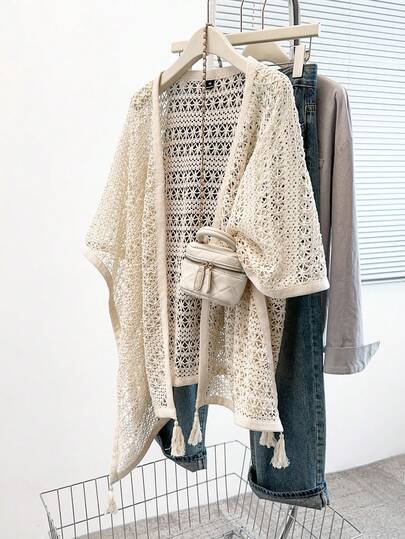 GlowEve CURVE Plus Size Women Hollow Out Jacket, Suitable For Dating, Romantic, Fashion, Casual, Versatile, Spring/Summer