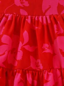 Travachic KIDS Babygirl Cute Summer Vacation Green Textured Loose Strap Dress - Red - View 7