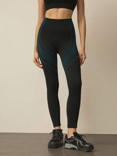 With My Calm Women's High Elastic Yoga Leggings, Seamless High Waist Skinny Workout Pants