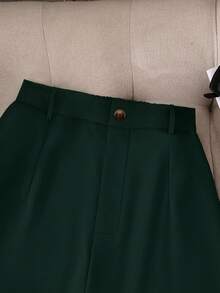 SHEIN Clasi 大码女式时尚休闲短裤 - 墨綠色 - 查看 6