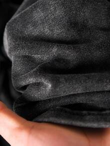 CosyJoli 大码女式休闲雪花系带上衣和短裤两件套 - 黑色 - 查看 5