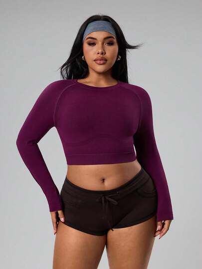 Rhythm Era 大码女式圆领修身镂空短款运动背心