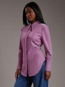 NYA SZN Bluză cu mânecă lungă, guler cu nasturi, lejeră, supradimensionată, de zi cu zi, casual, business, casual, de bază, streetwear, birou, profesor, modestă, toamnă-iarnă, potrivită pentru naveta, ținute pentru femei