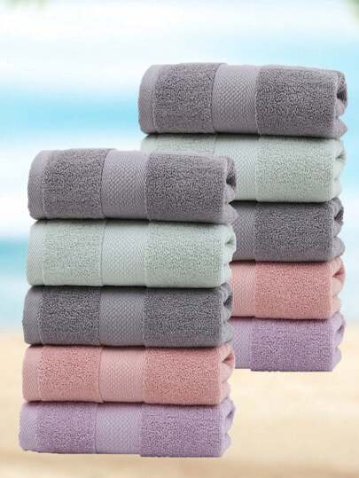 1/2/4/8 toallas, unicolor, diseño minimalista, forma rectangular, múltiples colores, absorbente y de secado rápido, suave y resistente a la decoloración, adecuado para baño, cocina, viaje, regalos, gimnasio, exterior, hotel, salón, todas las estaciones, tanto hombres como mujeres, escuela, vuelta al colegio, viaje, artículos de viaje, artículos del hogar, toalla, cuidado de la piel