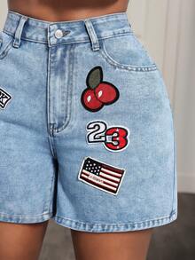 BamGleam Women's Fashion Distressed Pocket Denim Shorts - Light Wash - View 7