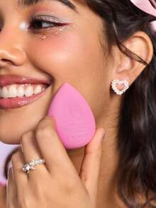 FanGlow THE POWERPUFF GIRLS X SHEIN 1 miếng mút trang điểm họa tiết hoa và trái tim hoạt hình nhiều màu sắc - Màu Hồng Tươi - Xem 8