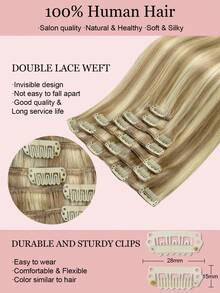 7 件直发接发 100% 真人发 14-24 英寸 115 克双纬隐形接发 雷米天然真人发 适合女性女孩日常使用 - S16/22A - 查看 4