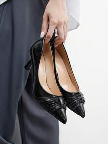 CUCCOO BIZCHIC 新款时尚尖头优雅高跟女鞋 - 咖啡棕 - 查看 5