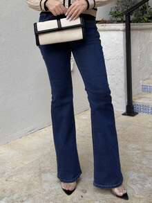 Cioccolato Women's Jeans Casual Sexy Tight Elastic Flared Pants Blue Thermal Lined Jeans Winter Jeans Thermal Denim Teddy Denim Teddy Thermal Fuzzy Fleece Teddy Flare Leggings Women Jeans Fleece Flare Leggings Thermal Winter Women Clothes Fall Women Outfits Pants Warm Clothes Cold Weather Clothes Thermal Thermal Lined Leggings Fleece Leggings Warm Leggings - Medium Wash - View 4