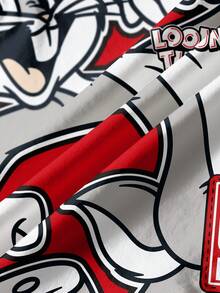 LOONEY TUNES X SHEIN Baby Jungen Buchstaben & Cartoon Grafik Rundhals Kurzarm Top - Weiss - Übersicht 4