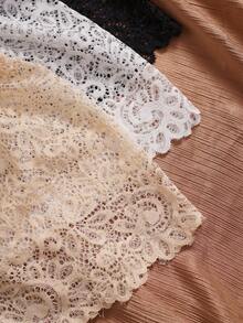 SHEIN 3pcs/Set Plus Size Lace Sexy Open Crotch Panties - Multicolor - View 4