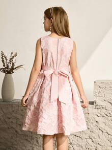 Fashionable Girls' Party Dress, Birthday Celebration Children's Dress, Hostess Dress With High-End Fluffy Princess Style - Pink - View 2