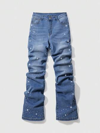 Street Life Herren Jeans mit Strass Verzierung, Lässig