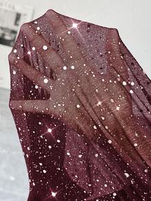 Reflora 大码女式波点印花薄纱短款轻薄外套，时尚通勤必备，春夏款 - 紫紅色 - 查看 3