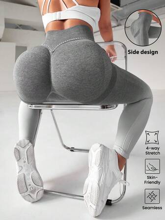 Ombre Yoga Leggings Seamless Hip-hugging Training Tights With Wide Waistband butt lift