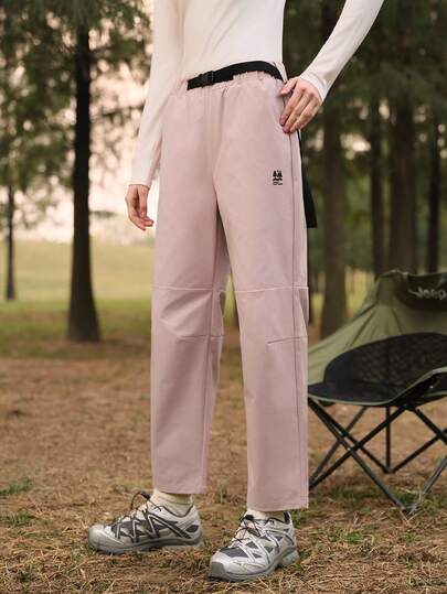 SHEIN In My Nature Women's Graphic Print Casual Outdoor Pants With Slant Pockets