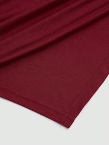Sweetra T-shirt ajusté à manches courtes avec ourlet asymétrique minimaliste de couleur unie grande taille - Noir - Voir 14