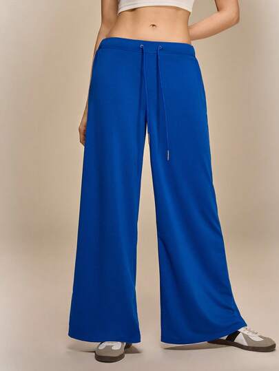 Hanevo Teen Girl Drawstring Waist Loose Flared Leg Straight Casual Sweatpants