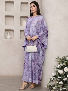 Veilorie Women's All-Over Print Elegant Arabic Style Dress - Multicolor - View 1