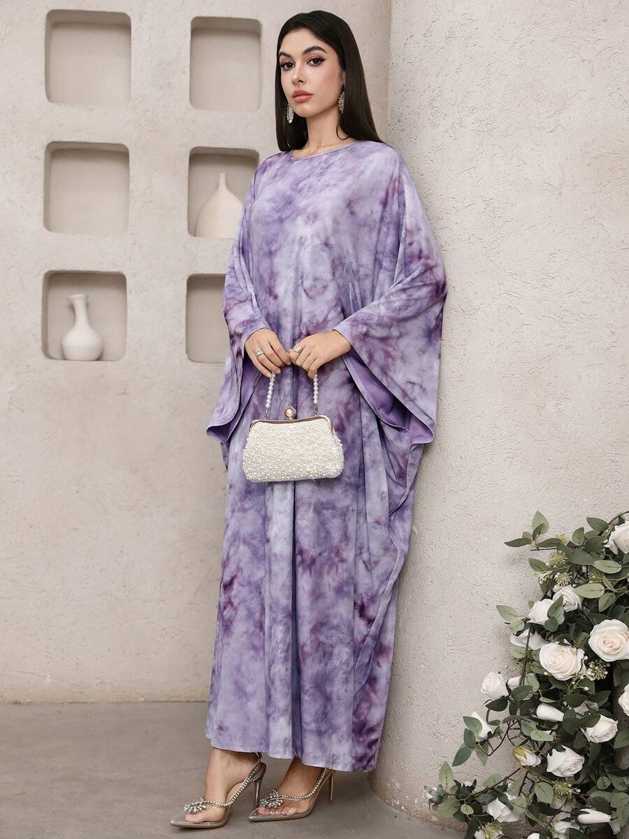 Veilorie Women's All-Over Print Elegant Arabic Style Dress - Multicolor - View 1