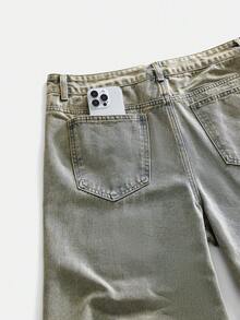 ROMWE MEN Men's Casual Patch Pocket Denim Jeans - Dark Wash - View 5