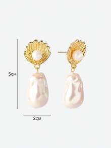 Opalesca Women Hoop Earrings,Outfits,Old Money,Beaded,Wedding/Bridal Accessories,Fairycore/Fairy,Pearl,Fall/Autumn/Winter,For Mom/Women/Girl/Mother,Elegant,Premium,Valentine's Day,Gift - Gold - View 7