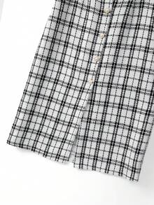 GlowEve CURVE 大码女式羊毛混纺纽扣装饰铅笔裙 - 白色 - 查看 4