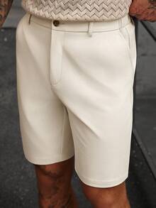 Manfinity CasualCool Men's Beige Casual Split Design Shorts - Beige - View 5