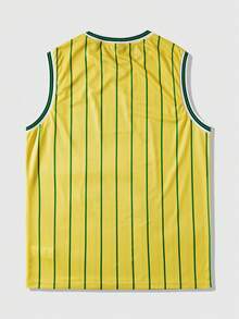 ROMWE MEN Prep Camiseta de tirantes casual con estampado #24 para hombre - Amarillo - Ver 2