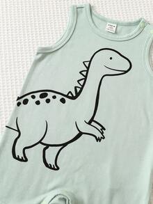 SHEIN 3pcs Newborn Baby Boy Cute Cartoon Striped Sleeveless Romper Set, Summer - Multicolor - View 7