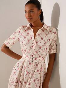 Lilora 女士优雅碎花中长连衣裙 - 彩色 - 查看 7