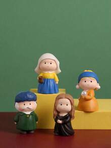 Joivida 1 st kreativ konstnärsfigur hartskonstskulptur samlarobjekt skrivbordsprydnad för heminredning vardagsrum unik present till män kvinnor födelsedag jul - Multifärgad - Visa 6