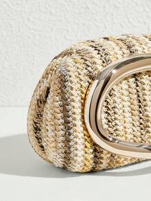 SHECARRY 女士时尚金属光泽晚宴手拿包，完美搭配新娘伴娘、派对包，适合派对、婚礼、舞会、晚宴/宴会，可搭配节日派对礼服、晚礼服和亮片连衣裙。 - 杏色 - 查看 6