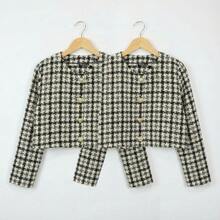 Classic And Versatile Design Long Sleeve Short Cardigan - V1 - View 2