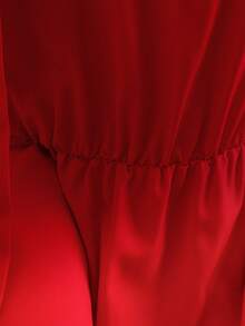 GlowEve CURVE Rochie lungă elegantă pentru femei, cu imprimeu trandafir, cu talie lungă și decolteu în V, potrivită pentru naveta zilnică - roșu - Vizualizare 5