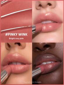 SHEGLAM Silk Slip Lip Oil Balm-Pinky Wink Brand Beauty Makeup Face Paint Cosmetic For Women Girls Perfect For Winter Ideal For Y2K Fancy Fashion Suitable For Birthday Gift Party Ready Best Color - 107 Pinky Wink - View 2