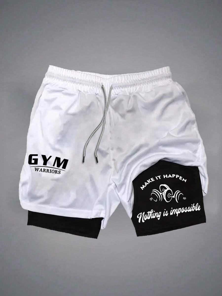 Gym Rark 男士弹力腰带抽绳休闲夏季运动短裤健身短裤速干短裤白色健身短裤男士运动短裤,轻便 - 白色 - 查看 1