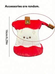 Joivida 1个红色苹果铅笔盒，高性价比可立式设计化妆包，可爱文具收纳包，适用于文具和化妆工具