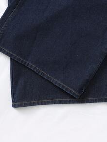 GlowEve 女士金属双排扣口袋阔腿无袖牛仔连体裤