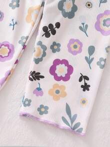 女婴碎花荷叶边睡衣套装，乡村风格 - 彩色 - 查看 4