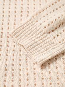 Manfinity Hypemode Men's Casual Versatile Solid Color Hollow-Out Knit Sweater - Apricot - View 3