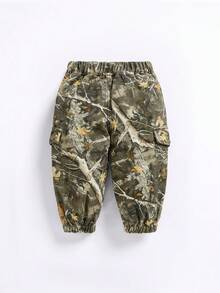 SHEIN Baby Boy All-Over Print Elastic Waist Casual Cargo Jeans - Multicolor - View 2