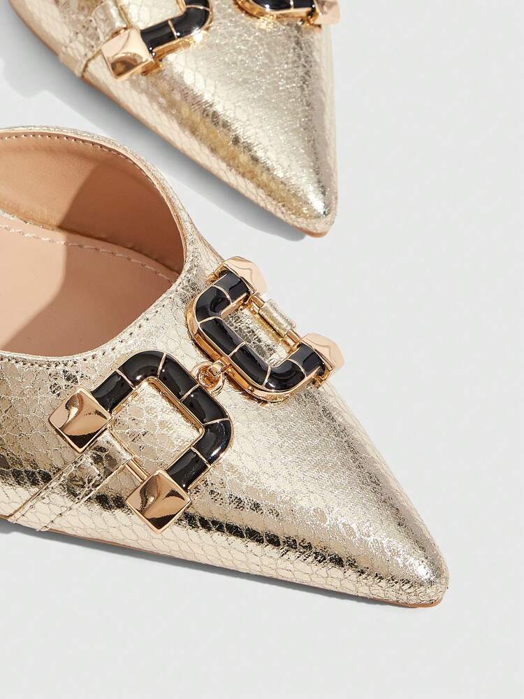 CUCCOO SZL Zapatos de tacón alto elegantes con diseño de hebilla y punta afilada, adecuados para el uso diario y ocasiones formales